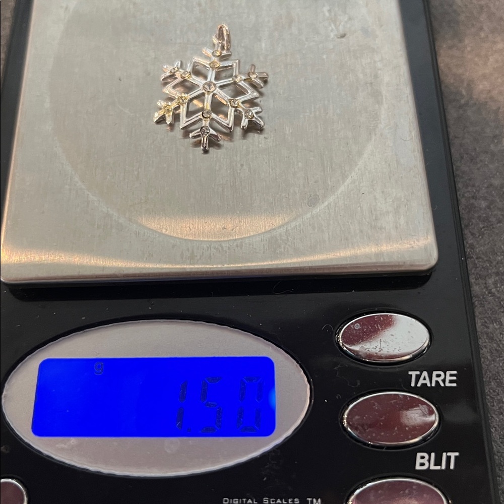 Sterling Snowflake Charm Rhinestone Accents - Picture 6 of 7